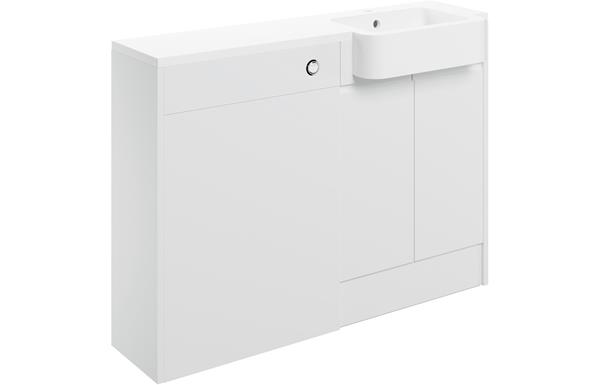 Butlas 1242mm Basin & WC Unit Pack (LH) - White Gloss