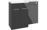 Benito 1000mm F/S L-Shape Pack & Basin (LH) - Anthracite Gloss