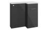 Benito 900mm F/S L-Shape Pack & Basin (RH) - Anthracite Gloss