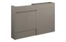Clarence 1236mm Slim Basin & WC Unit Pack - Matt Stone (Grey Cab)