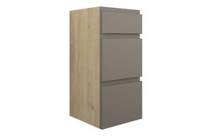 Clarence 300mm Standard 3 Drawer Unit - Matt Stone (Oak Cab)