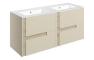 Contra 1210mm Wall Hung 4 Drawer Basin Unit & 0TH White Thin Edge Basin - Matt Cotton & Oak Effect