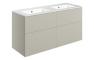 Morino 1210mm Wall Hung 4 Drawer Basin Unit & 2TH Basin - Matt Latte