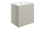 Morino 610mm Wall Hung 2 Drawer Basin Unit & 0TH Basin - Matt Latte