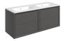 Plush 1210mm Wall Hung 4 Drawer Basin Unit & 0TH Thin Edge Basin - Matt Clay