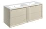 Plush 1210mm Wall Hung 4 Drawer Basin Unit & 0TH Thin Edge Basin - Matt Cotton