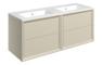 Plush 1210mm Wall Hung 4 Drawer Basin Unit & 2TH Thin Edge Basin - Matt Cotton