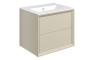 Plush 615mm Wall Hung 2 Drawer Basin Unit & 0TH Thin Edge Basin - Matt Cotton