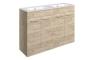 Sabanto 1210mm Floor Standing 4 Door Basin Unit & 0TH Thin Edge Basin - Oak