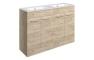 Sabanto 1210mm Floor Standing 4 Door Basin Unit & 2TH Thin Edge Basin - Oak