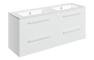 Sabanto 1210mm Wall Hung 4 Drawer Basin Unit & 2TH Thin Edge Basin - White Gloss