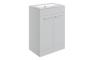 Sabanto 610mm Floor Standing 2 Door Basin Unit & 0TH Thin Edge Basin - Grey Gloss
