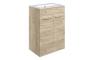 Sabanto 610mm Floor Standing 2 Door Basin Unit & 0TH Thin Edge Basin - Oak