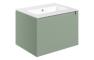 Sight 615mm Wall Hung 1 Drawer Basin Unit & 0TH Thin Edge Basin - Matt Willow Green