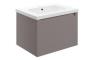 Sight 615mm Wall Hung 1 Drawer Basin Unit & 1TH Basin - Matt Taupe