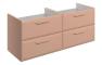 Stafford 1200mm Wall Hung 4 Drawer Basin Unit (No Top) - Matt Apricot