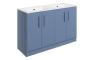Stafford 1210mm Floor Standing 4 Door Basin Unit w/2TH Basin - Matt Misty Blue