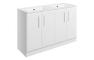 Stafford 1210mm Floor Standing 4 Door Basin Unit w/2TH Basin - Matt White