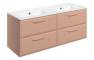 Stafford 1210mm Wall Hung 4 Drawer Basin Unit w/2TH Basin - Matt Apricot