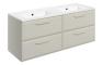 Stafford 1210mm Wall Hung 4 Drawer Basin Unit w/2TH Basin - Matt Latte