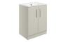 Stafford 615mm Floor Standing 2 Door Basin Unit w/0TH Basin - Matt Latte