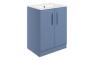 Stafford 615mm Floor Standing 2 Door Basin Unit w/0TH Basin - Matt Misty Blue
