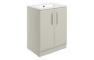 Stafford 615mm Floor Standing 2 Door Basin Unit w/1TH Basin - Matt Latte