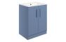 Stafford 615mm Floor Standing 2 Door Basin Unit w/1TH Basin - Matt Misty Blue