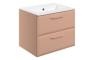 Stafford 615mm Wall Hung 2 Drawer Basin Unit w/0TH Basin - Matt Apricot