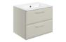 Stafford 615mm Wall Hung 2 Drawer Basin Unit w/0TH Basin - Matt Latte