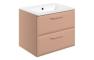Stafford 615mm Wall Hung 2 Drawer Basin Unit w/1TH Basin - Matt Apricot