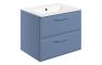 Stafford 615mm Wall Hung 2 Drawer Basin Unit w/1TH Basin - Matt Misty Blue