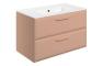 Stafford 815mm Wall Hung 2 Drawer Basin Unit w/1TH Basin - Matt Apricot