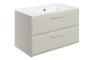 Stafford 815mm Wall Hung 2 Drawer Basin Unit w/1TH Basin - Matt Latte