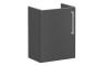 VitrA Root Flat 40cm 1 Door Wall Hung Slim Washbasin Unit (LH Hinge) - Matt Storm Grey