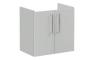 VitrA Root Flat 60cm 2 Door Wall Hung Slim Washbasin Unit - Shiny Pearl Grey
