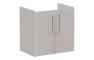 VitrA Root Flat 60cm 2 Door Wall Hung Slim Washbasin Unit - Bright Sahara Beige