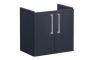 VitrA Root Flat 60cm 2 Door Wall Hung Slim Washbasin Unit - Matt Dark Blue