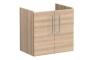 VitrA Root Flat 60cm 2 Door Wall Hung Slim Washbasin Unit - Natural Oak