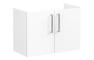 VitrA Root Flat 80cm 2 Door Wall Hung Slim Washbasin Unit - High Gloss White