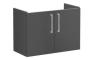 VitrA Root Flat 80cm 2 Door Wall Hung Slim Washbasin Unit - Matt Storm Grey