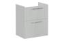 VitrA Root Flat 60cm 2 Drawer Slim Washbasin Unit - Shiny Pearl Grey