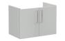 VitrA Root Flat 80cm 2 Door Wall Hung Washbasin Unit - Shiny Pearl Grey