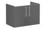 VitrA Root Flat 80cm 2 Door Wall Hung Washbasin Unit - Anthracite High Gloss