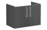 VitrA Root Flat 80cm 2 Door Wall Hung Washbasin Unit - Matt Storm Grey