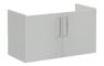 VitrA Root Flat 100cm 2 Door Washbasin Unit - Shiny Pearl Grey