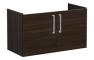 VitrA Root Flat 100cm 2 Door Washbasin Unit - Walnut