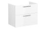 VitrA Root Flat 80cm 2 Drawer Washbasin Unit - High Gloss White
