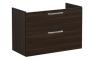 VitrA Root Flat 100cm 2 Drawer Washbasin Unit - Walnut