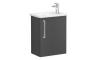 VitrA Zentrum Compact 45cm 1 Door W/H Washbasin Unit (RH Hinge) - Matt Storm Grey